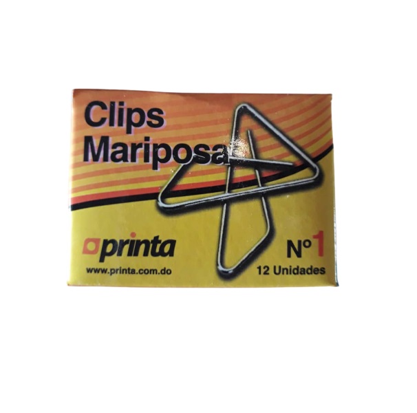 Clip Mariposa Nº 1 Caja 12 Und