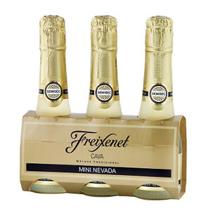 Tripack Espumante Español Cava Freixenet Mini Nevada Semi Seco 20 Cl