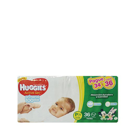 Huggies Pañal Activesec Talla P 36UND