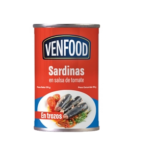 SARDINA EN SALSA DE TOMATE VENFOOD 170 GR E