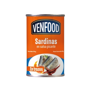 SARDINA EN SALSA PICANTE VENFOOD 170 GR E
