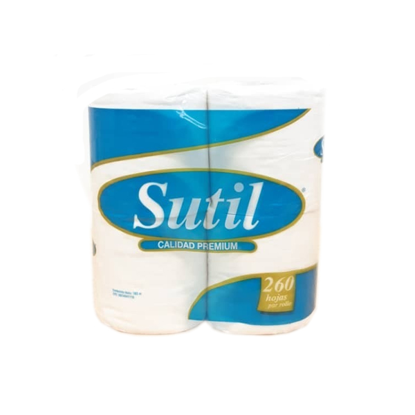 Papel Higiénico Sutil 260H Paq 4 Und